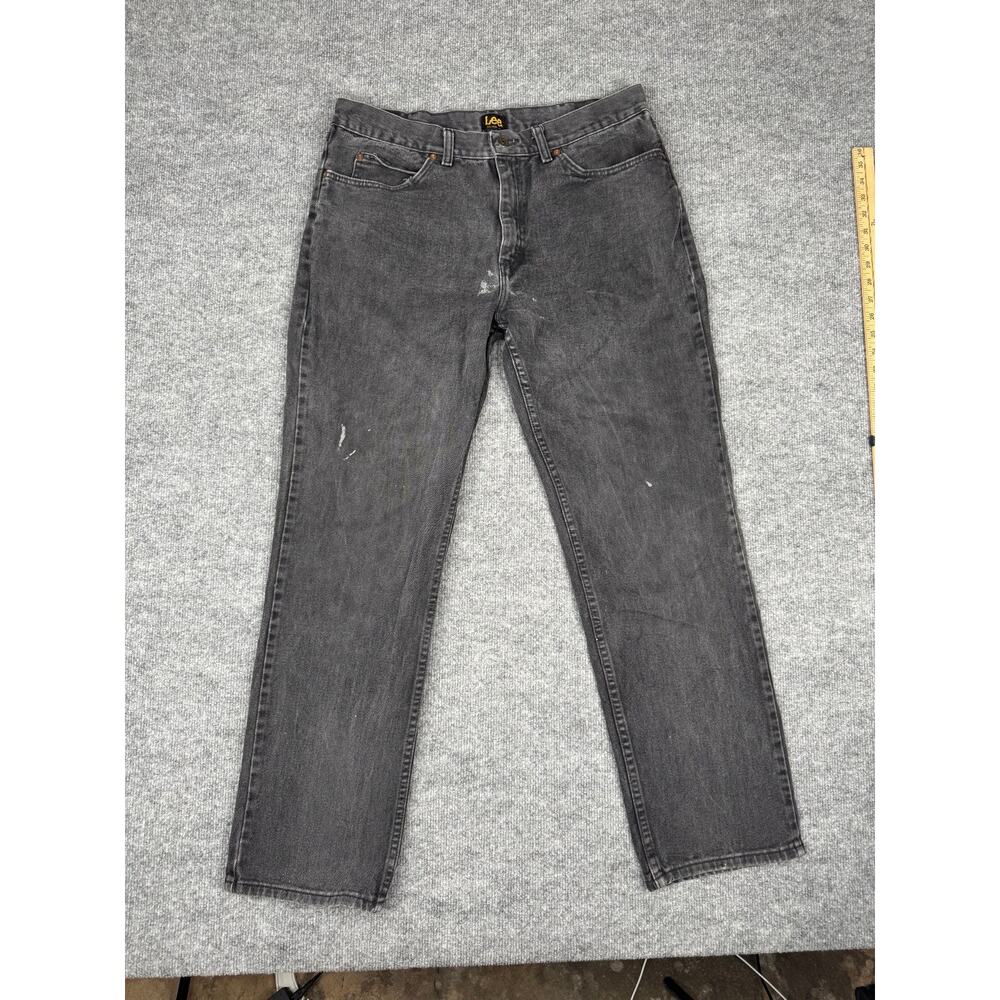 Vintage Lee Jeans 36x32‎ Black Denim Straight Fit